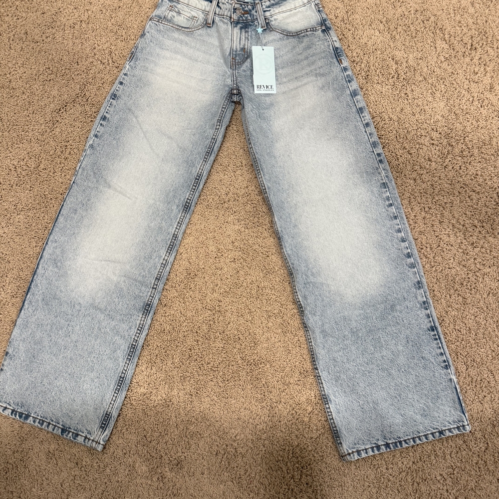 REVICE Women's Straight Leg Light Blue Jeans